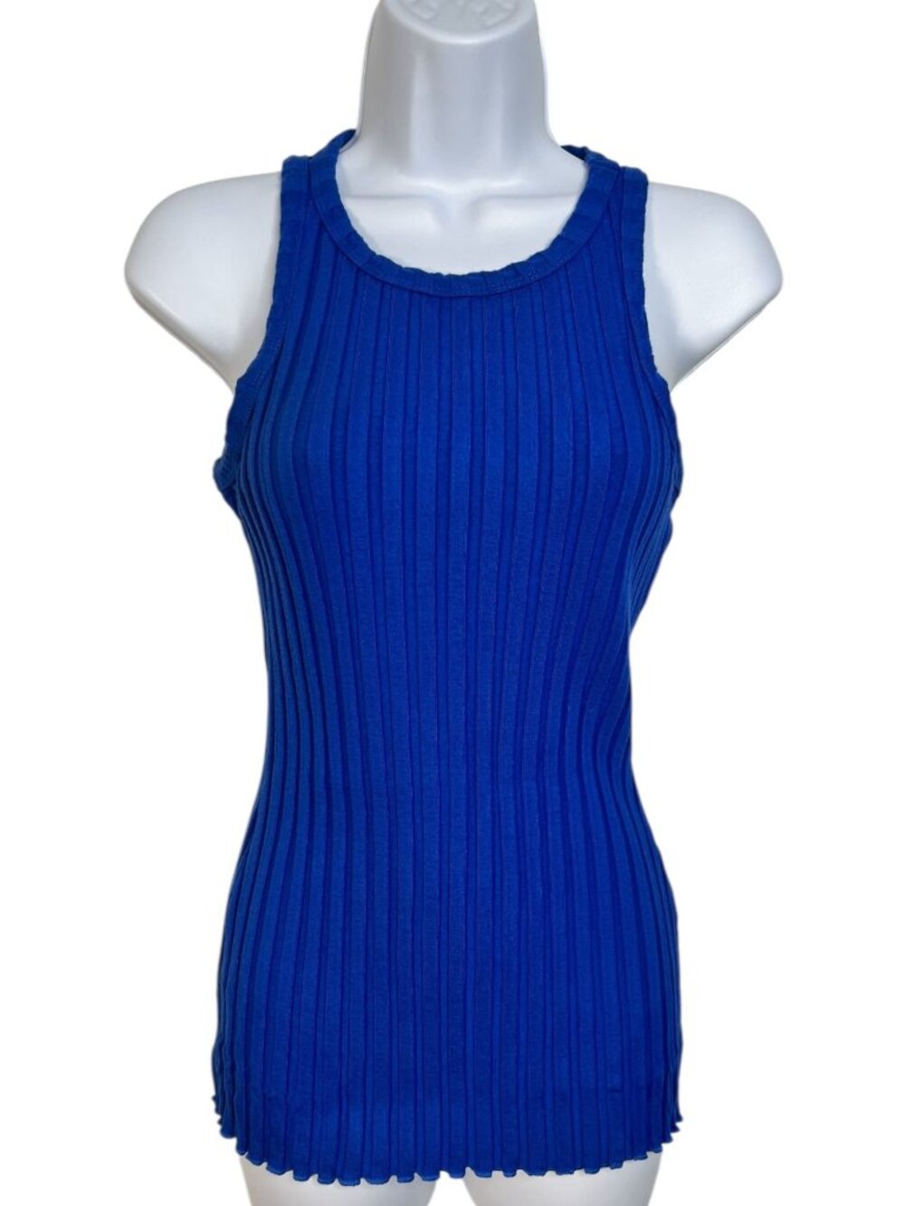 Simon Miller Troost Rib Racer Tank Top Ribbed Knit Designer Electric Blue Medium - Picture 2 of 9